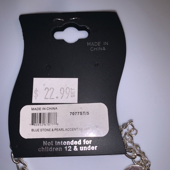 Howard’s Blue Stone and Pearl Accent Necklace NWT - Picture 2 of 3